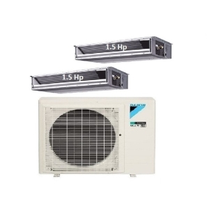 73.Máy Lạnh Multi Daikin Inverter 1 Dàn Nóng 2 HP + 2 Dàn Lạnh Giấu  Trần Nối Ống Gió 1.5 HP