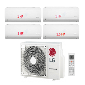 9.Máy Lạnh Multi LG 1 Dàn Nóng 4 Hp + 3 Dàn Lạnh Treo Tường 1 Hp + 1 Dàn Lạnh Treo Tường 1.5 Hp