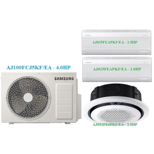 Combo Multi Samsung Inverter 1 Dàn Nóng 4Hp + 3 Dàn Lạnh Treo Tường & Cassette Tròn