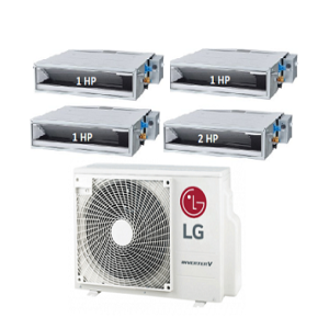 74.Máy Lạnh Multi LG 1 Dàn Nóng 4 Hp + 4 Dàn Lạnh Âm Trần Nối Ống Gió 1 Hp - 2 Hp
