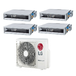 79.Máy Lạnh Multi LG 1 Dàn Nóng 4 Hp + 4 Dàn Lạnh Âm Trần Nối Ống Gió 1 Hp - 1.5 Hp