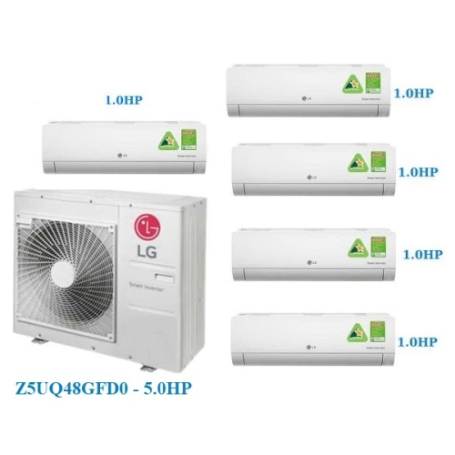 Combo Multi LG Inverter 1 Dàn Nóng 5 Hp Z5UQ48GFD0/AMNQ09GSJB0