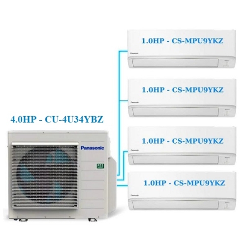 Combo Multi Panasonic Inverter 4 HP CU-4U34YBZ/CS-MPU9YKZ