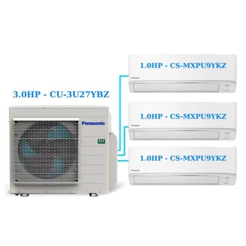 Combo Multi Panasonic Inverter 3 HP CU-3U27YBZ/CS-MXPU9YKZ