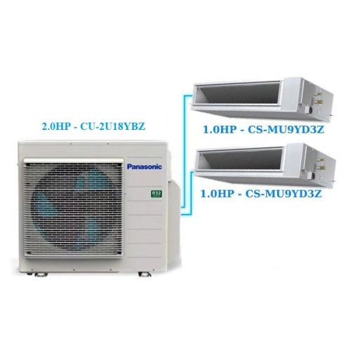 Combo Multi Panasonic Inverter 2 HP CU-2U18YBZ/CS-MU9YD3Z