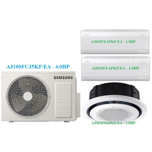 Combo Multi Samsung Inverter 1 Dàn Nóng 4Hp + 3 Dàn Lạnh Treo Tường & Cassette Tròn