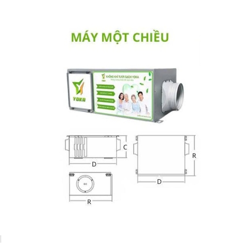 Máy Cấp Không Khí Tươi Sạch Airfit 1 Chiều 140m3/h 140YKP