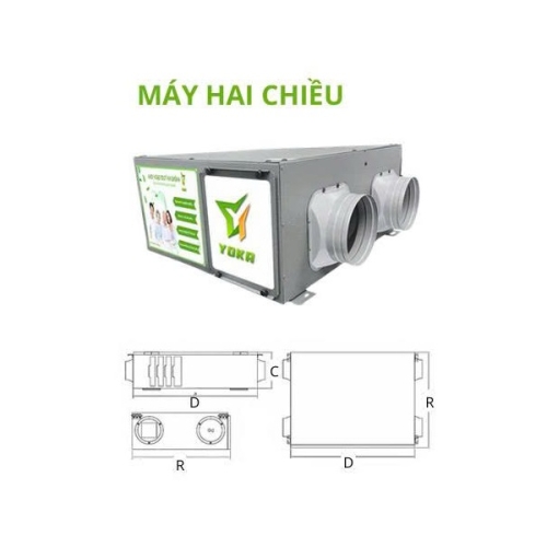 Máy Cấp Không Khí Tươi Sạch Airfit 2 Chiều 800m3/h 800YKC