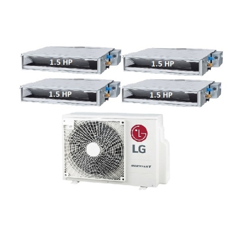 84.Máy Lạnh Multi LG 1 Dàn Nóng 5 Hp + 4 Dàn Lạnh Âm Trần Nối Ống Gió 1.5 Hp