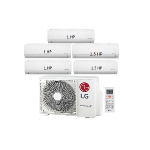 20.Máy Lạnh Multi LG 1 Dàn Nóng 5 Hp + 3 Dàn Lạnh Treo Tường 1 Hp + 2 Dàn Lạnh Treo Tường 1.5 Hp